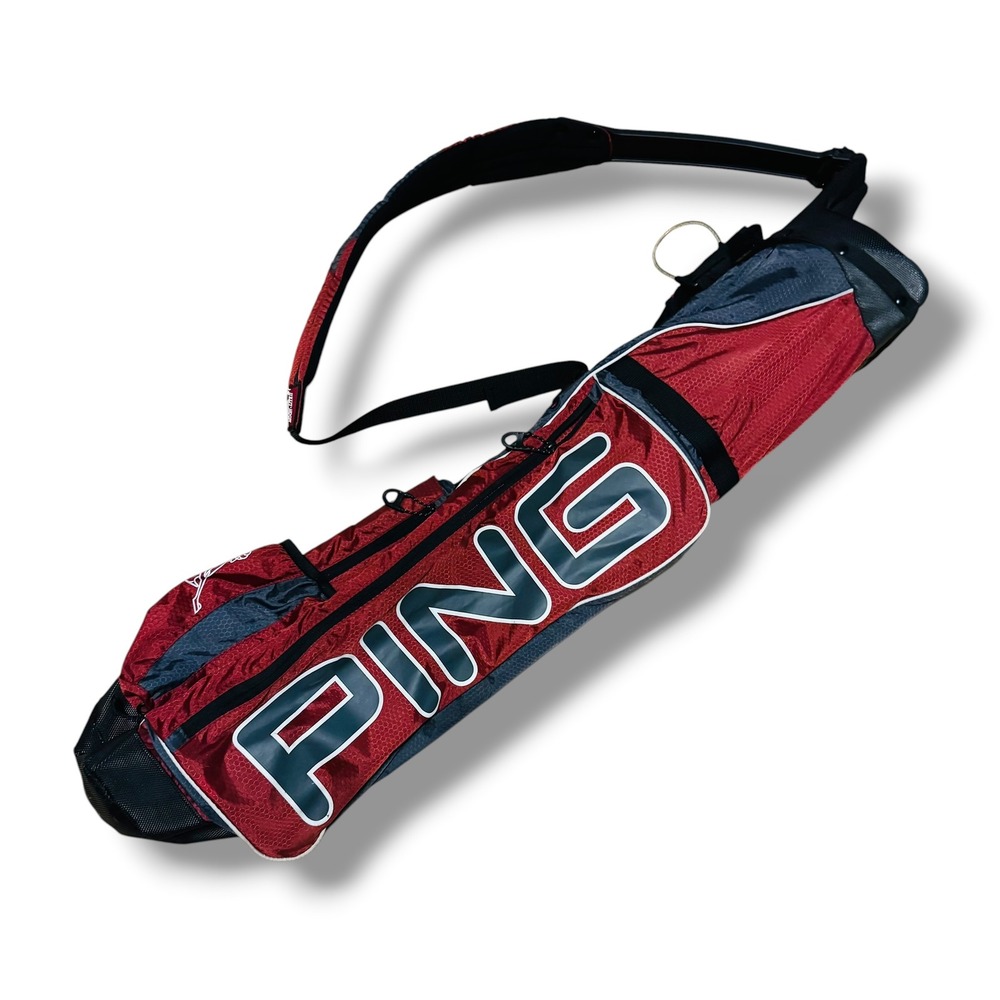Ping Moon-Lite II Golf Carry Sunday Bag Maroon Red Grey Lightweight 2-Way Top